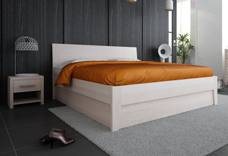 Dřevěná postel z masivu Postelia IBIZA Buk postel s úložným prostorem 180x210cm - bukové dvoulůžko o šíři masivu 4 cm (obrázek 4)