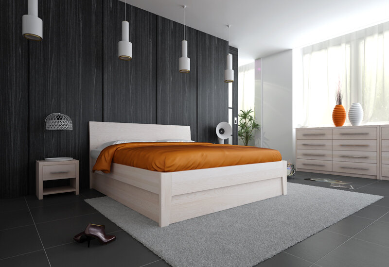 Dřevěná postel z masivu Postelia IBIZA Buk postel s úložným prostorem 180x210cm - bukové dvoulůžko o šíři masivu 4 cm (obrázek 5)