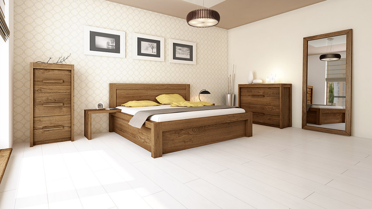 Postel Postelia CAPRI s úložným prostorem 160 x 200 buk - Dřevěná postel z masivu, bukové manželské dvoulůžko o šíři masivu 12 x 8 cm (obrázek 12)