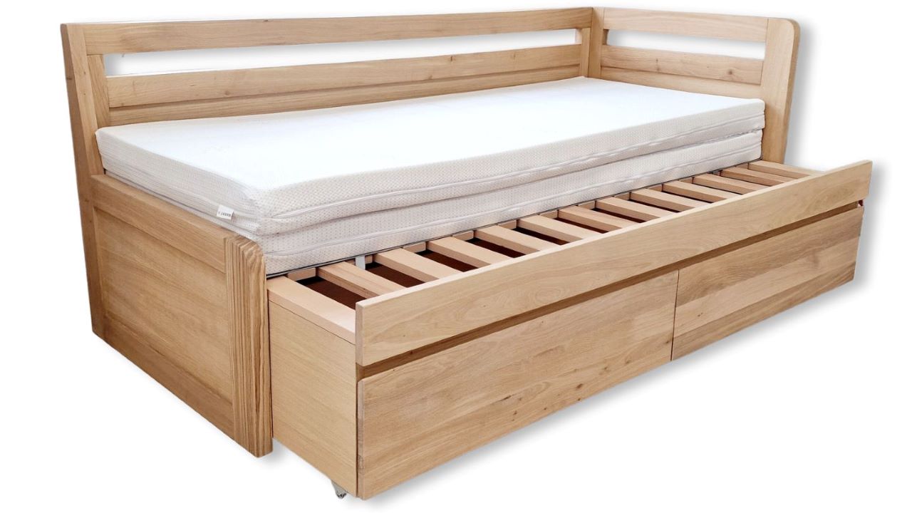 Postel Postelia SOFA DUO Buk 180x200 / 2x 90x200 - Rozkládací dřevěná postel z masivu (obrázek 3)
