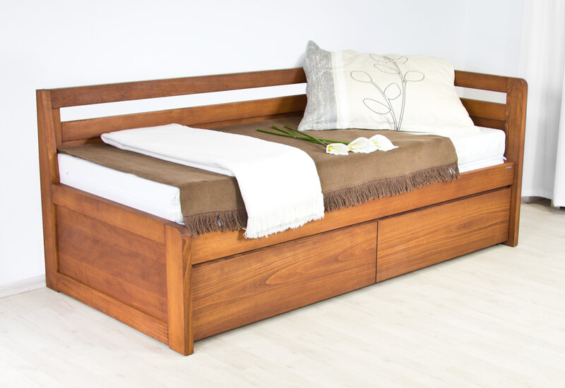 Postel Postelia SOFA DUO Buk 180x200 / 2x 90x200 - Rozkládací dřevěná postel z masivu (obrázek 5)