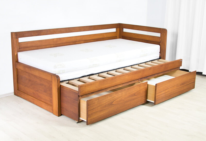 Postel Postelia SOFA DUO Buk 180x200 / 2x 90x200 - Rozkládací dřevěná postel z masivu (obrázek 6)