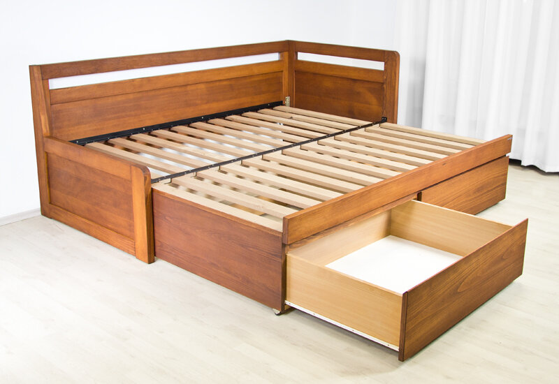 Postel Postelia SOFA DUO Buk 180x200 / 2x 90x200 - Rozkládací dřevěná postel z masivu (obrázek 8)